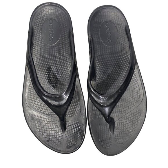 OOFOS women’s OORIGINAL SANDAL black Women’s 8 running recovery casual - Picture 1 of 10